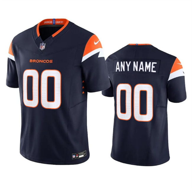 Men's Denver Broncos Customized Navy 2024 F.U.S.E. Alternate Vapor Limited Football Stitched Jersey